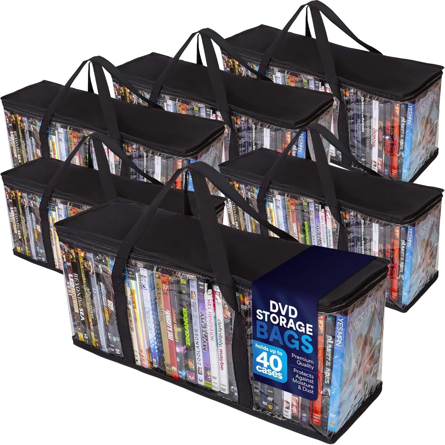 Besti Premium Quality Home DVD Storage Bags (6-Pack) Holds 240 Total Clear 