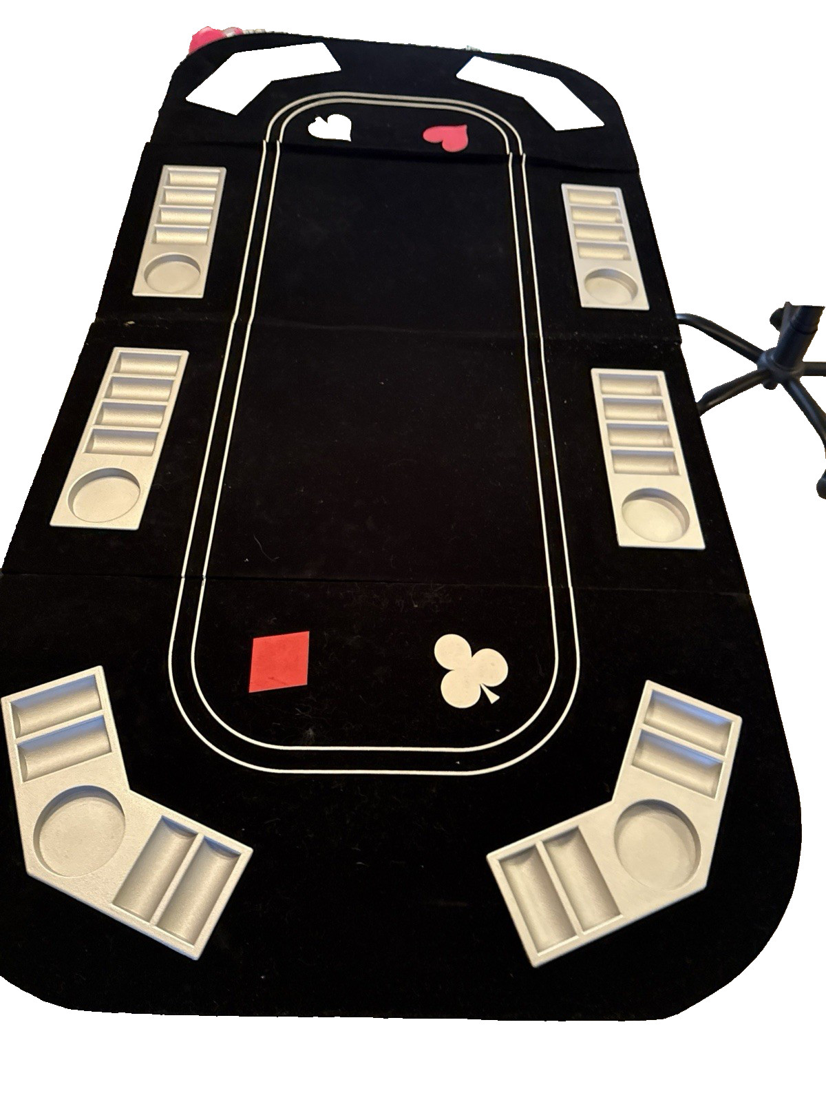 Folding Poker & Craps Tabletops w/ Cupholders & Zipper Carry Bag