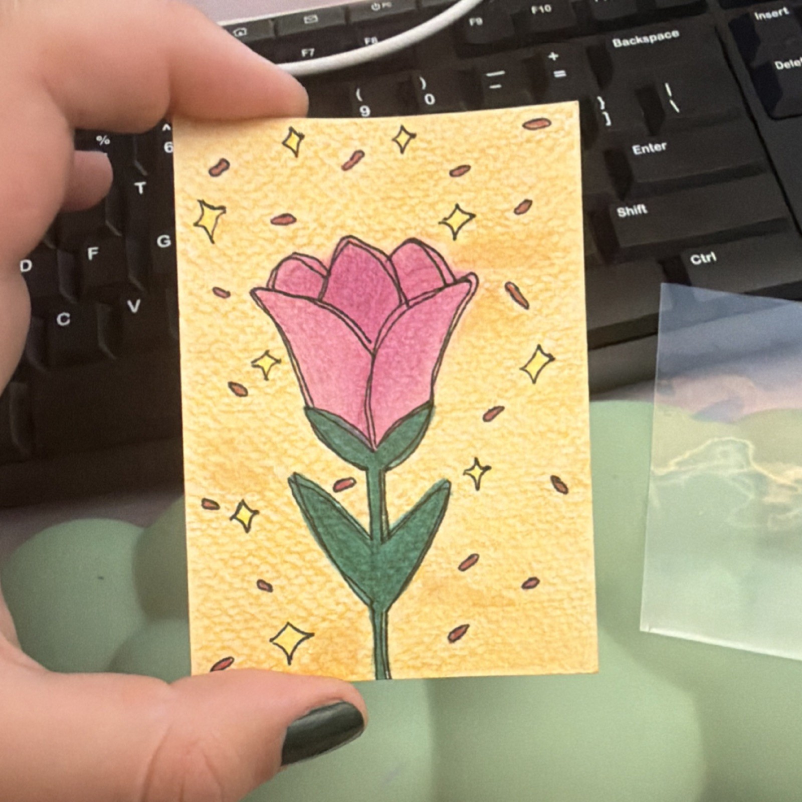 Flower ACEO card 