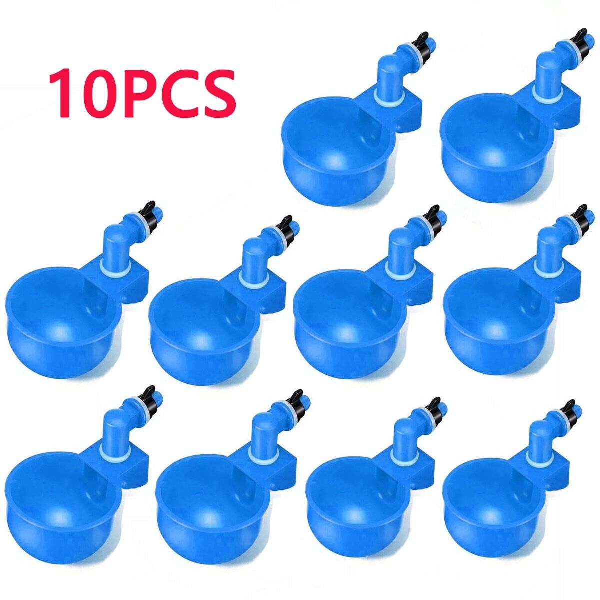 10PC Poultry Water Drinking Cups Chicken Hen Quail Plastic Automatic Drinker Kit