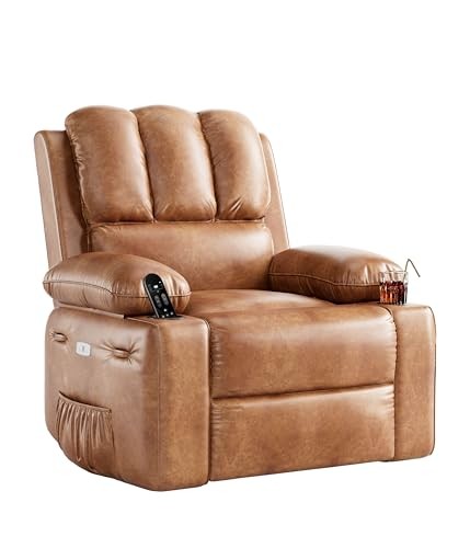  Recliner Chair, 360° Swivel Rocker Recliners with Heat & Regular Coffee