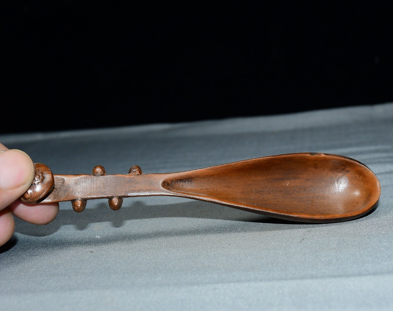 Exquisite Small Leaf Boxwood Qin Tea Spoon Handle