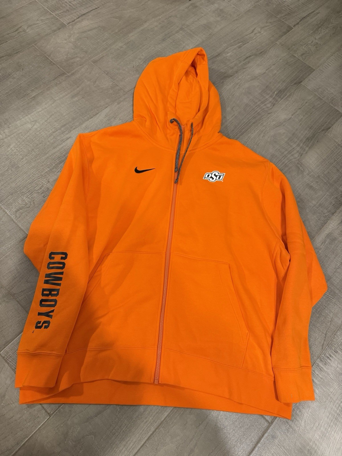 Nike Oklahoma State Cowboys Football Team Issued Orange Jacket Size 2XL Zip Up