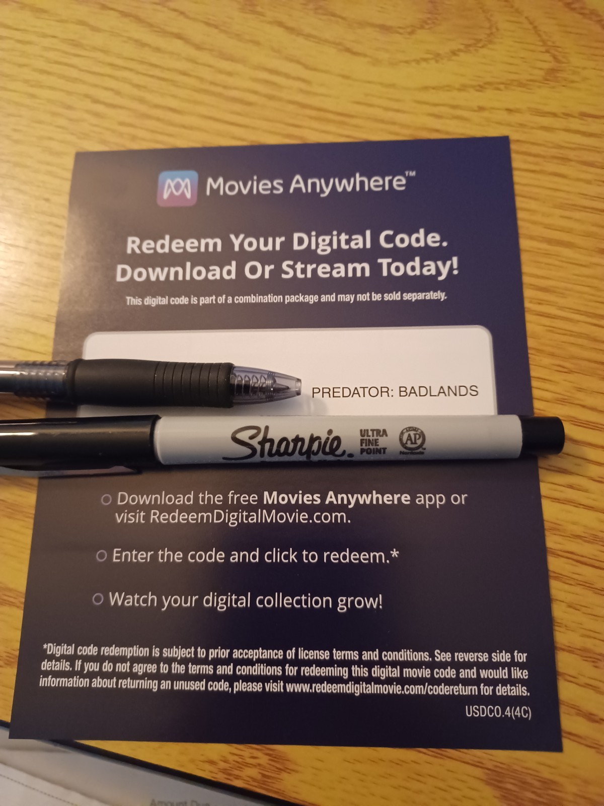 Predator Badlands HD Digital Only NO DISC