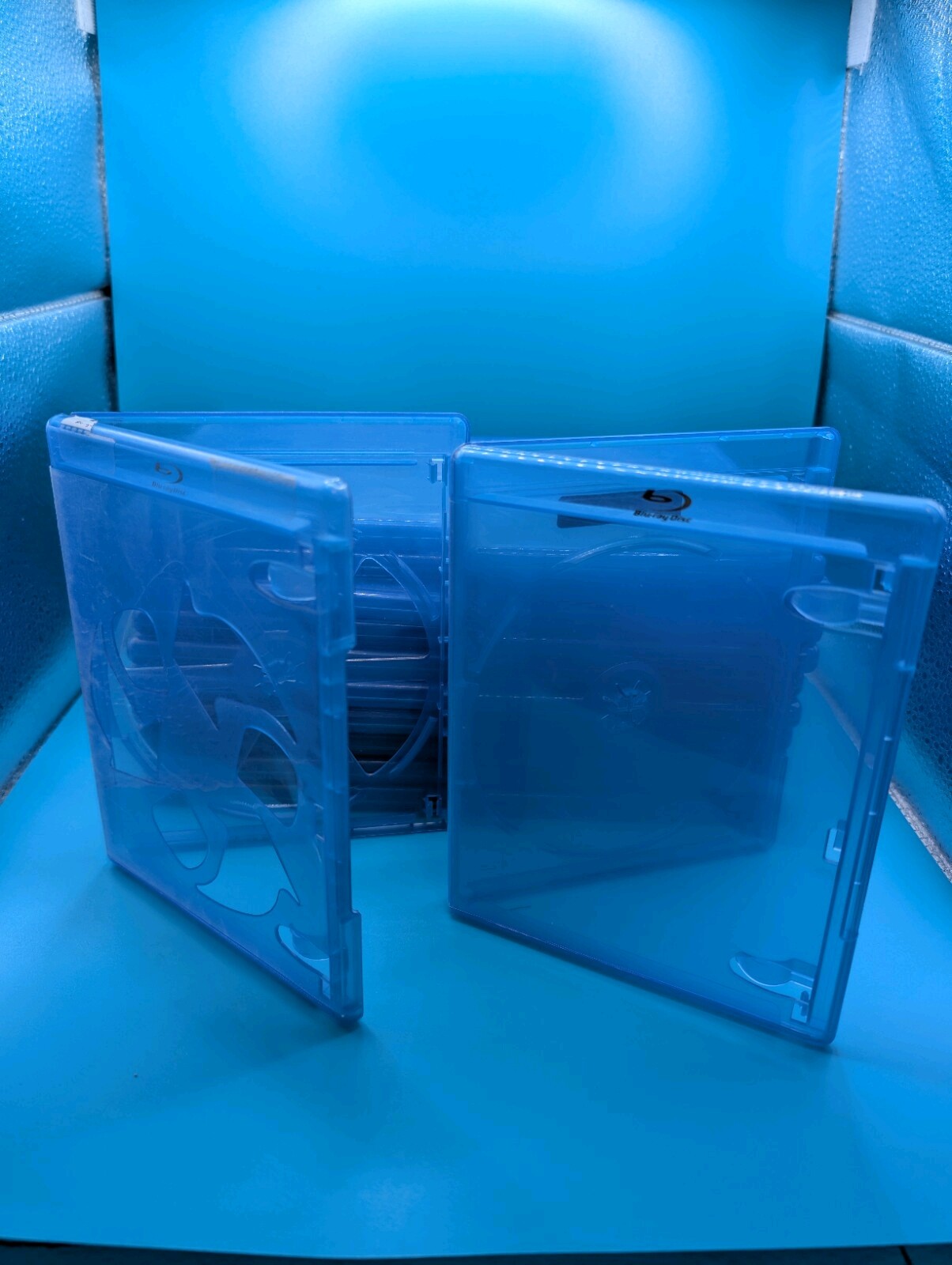 22 ECO-LITE DOUBLE Blu-ray Replacement Cases w LOGO 12mm Single Disc Mixed Used 