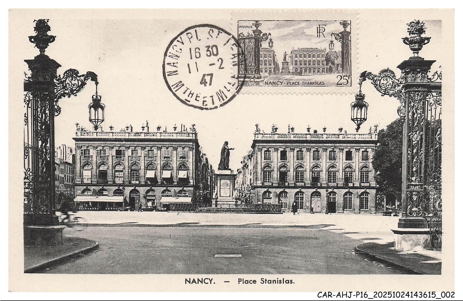 CAR-AHJP16-0730-CARD-MAXIMUM - Nancy - Place Stanislas - 1947