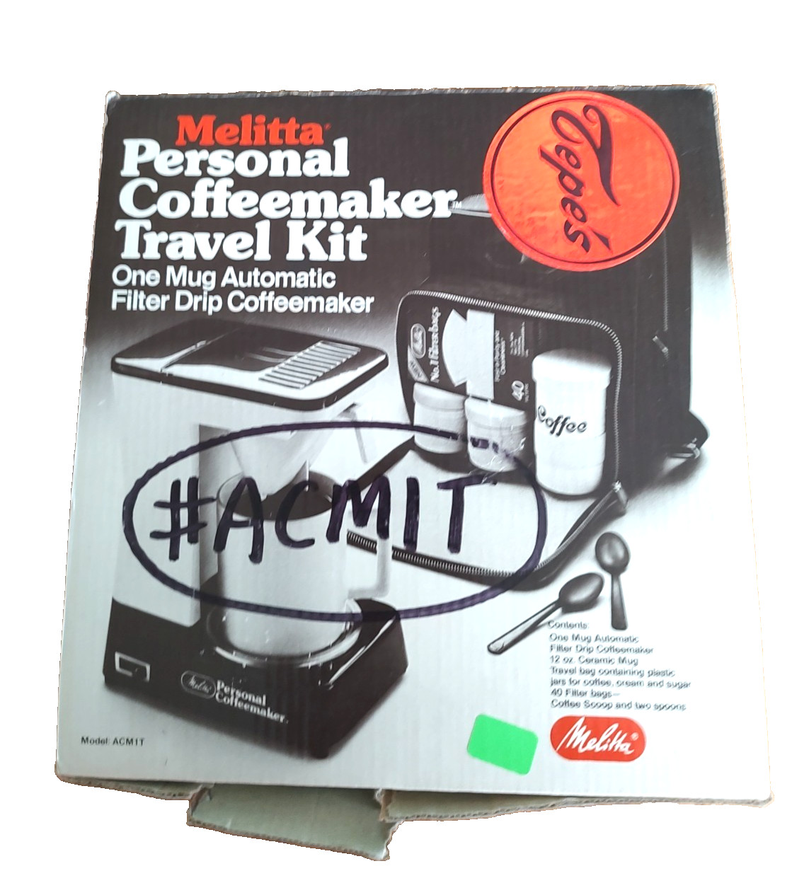 Vintage 1984 Melitta Personal Coffee Maker Travel Kit NOS New in original box