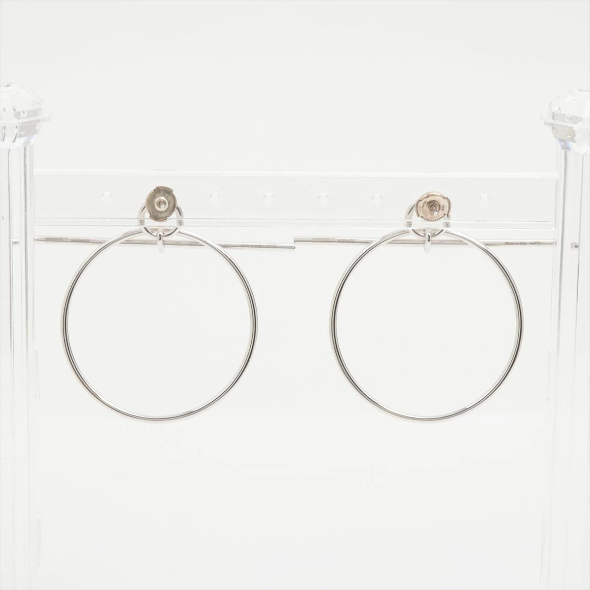 Used Hermes Loop MM 2018 Earrings (for both ears) 925 11.4g Silver