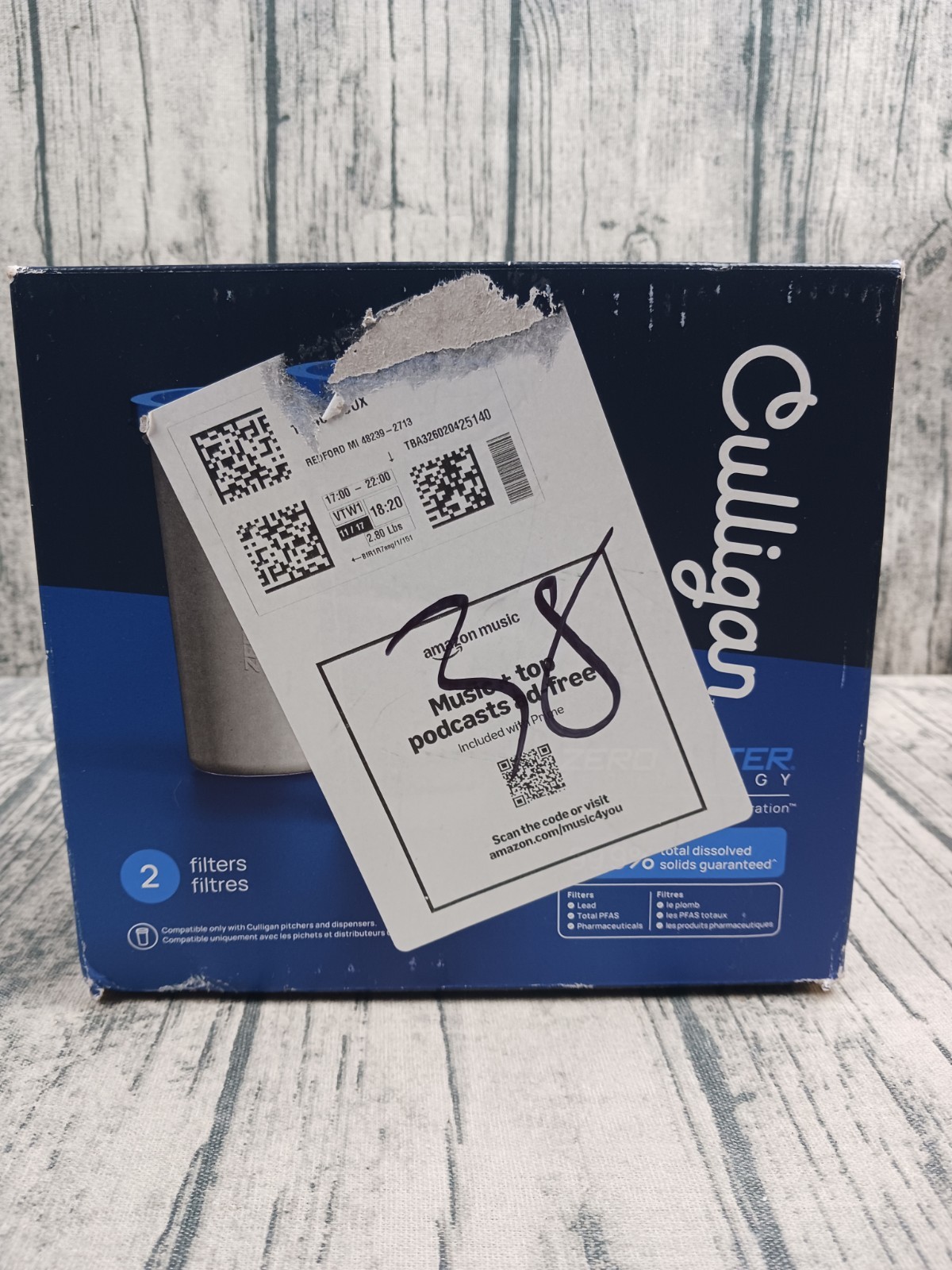 Culligan with ZeroWater Technology Replacement Filter 2-Pack, White, Blue 