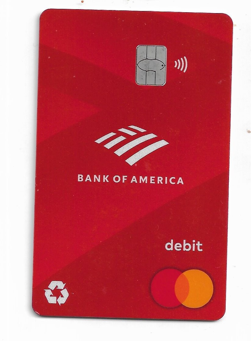 Bank of America Debit Card Mastercard Red Chip Contactless Collectible