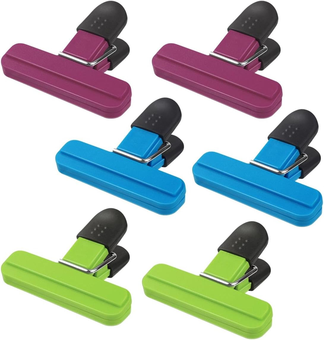 6 Pack Chip Bag Chips Food Clips with Heavy Duty Tight Seal Grip Plastic Bags Cl