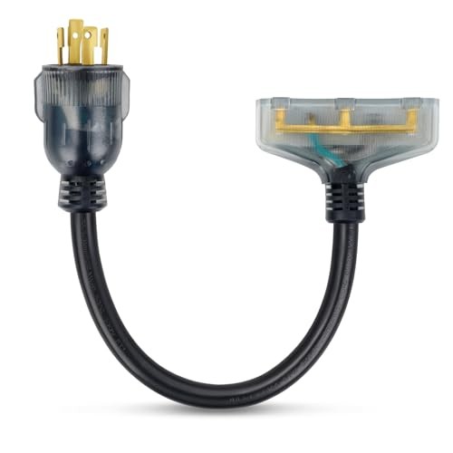 30 amp to 110 Adapter，4 Prong Locking 30 Amp to 15 Amp L14-30P/3X5-15R