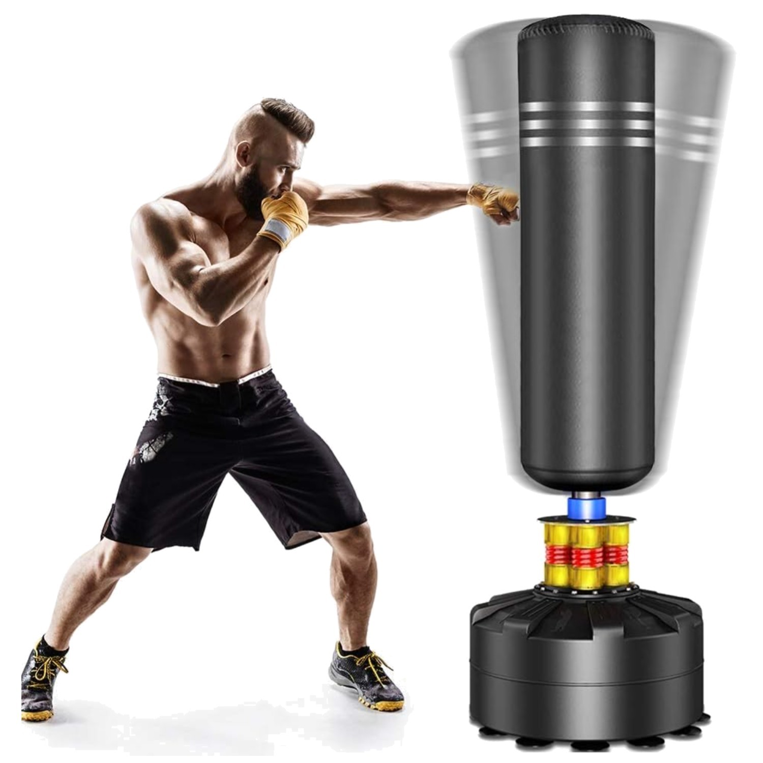 Kickboxing Punching Bag with Shock Absorption - Ideal for Teens & Adults (69")