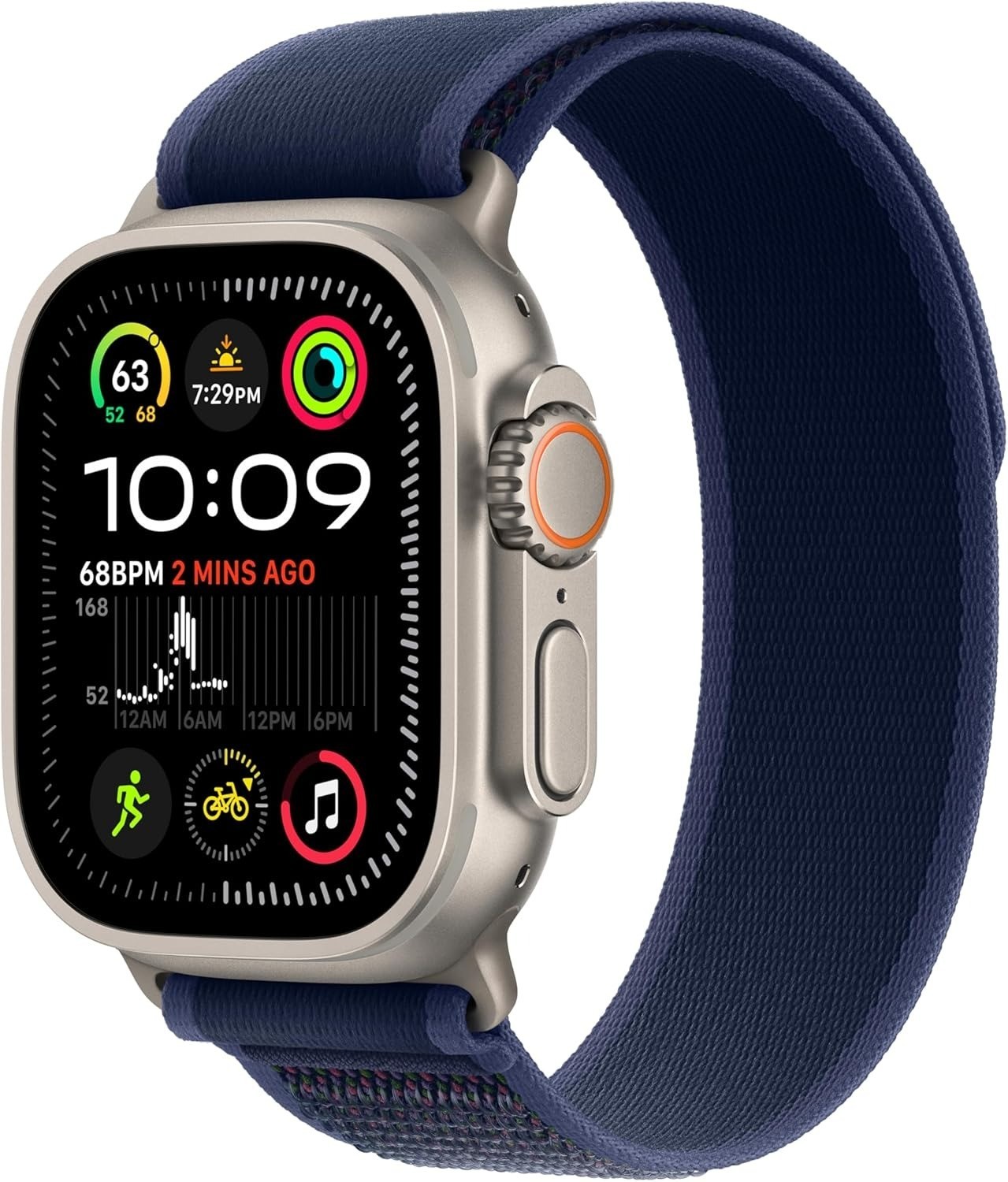 Apple Watch Ultra 2 [GPS + Cellular 49mm] Natural Titanium Case with Blue Trail
