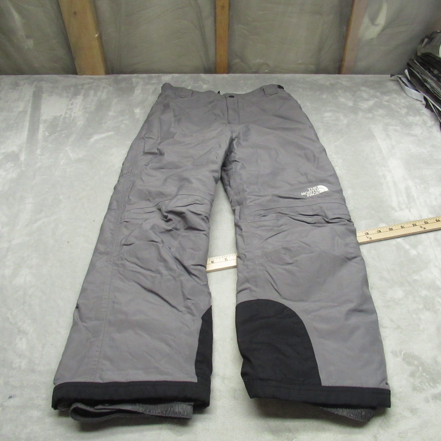 North Face Snow Pants Girls Large Gray Insulated Waterproof Winter Outdoor 28x25