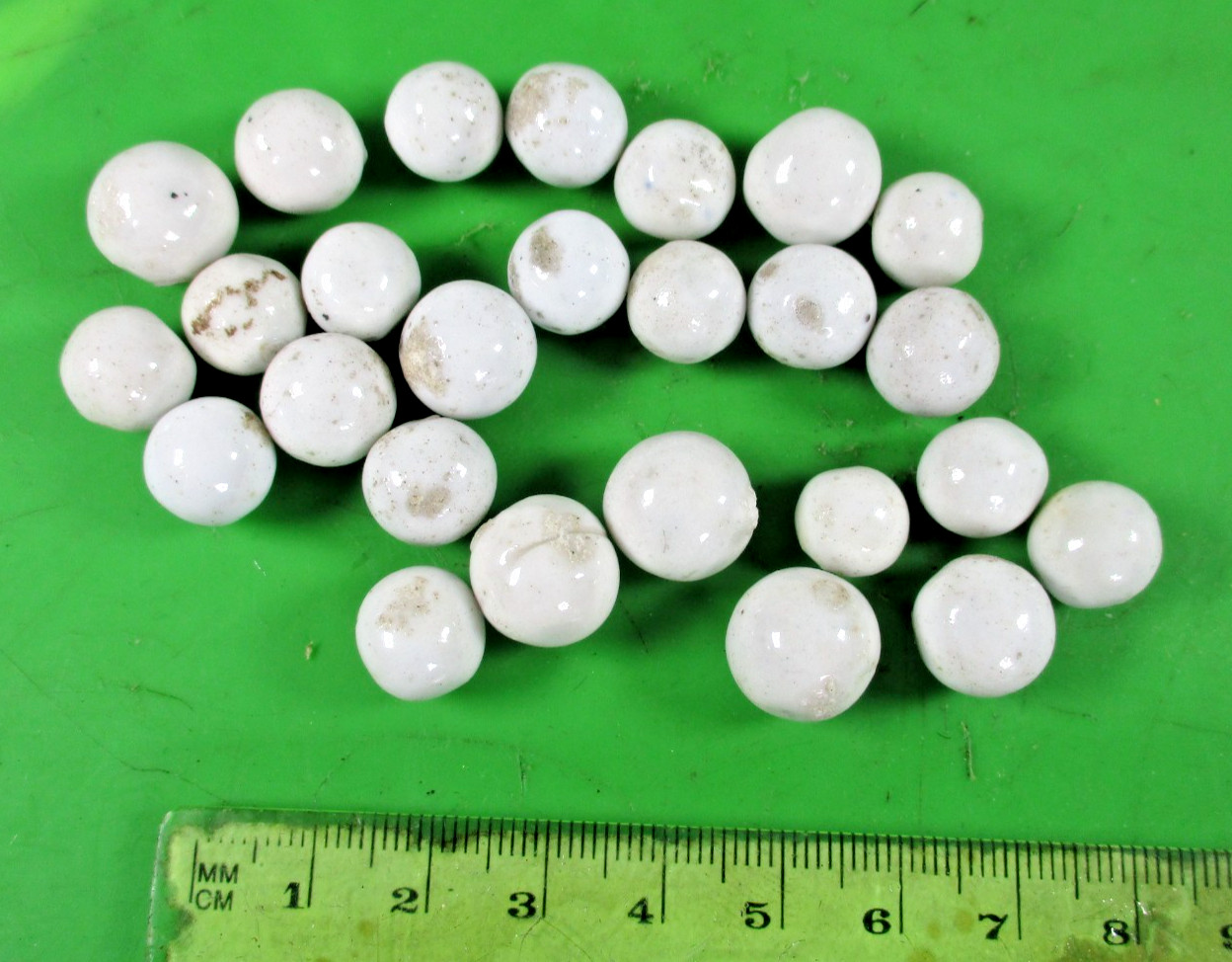 Lot of 25 count Vintage Antique Glazed Marbles Clay Various sizes Old Common