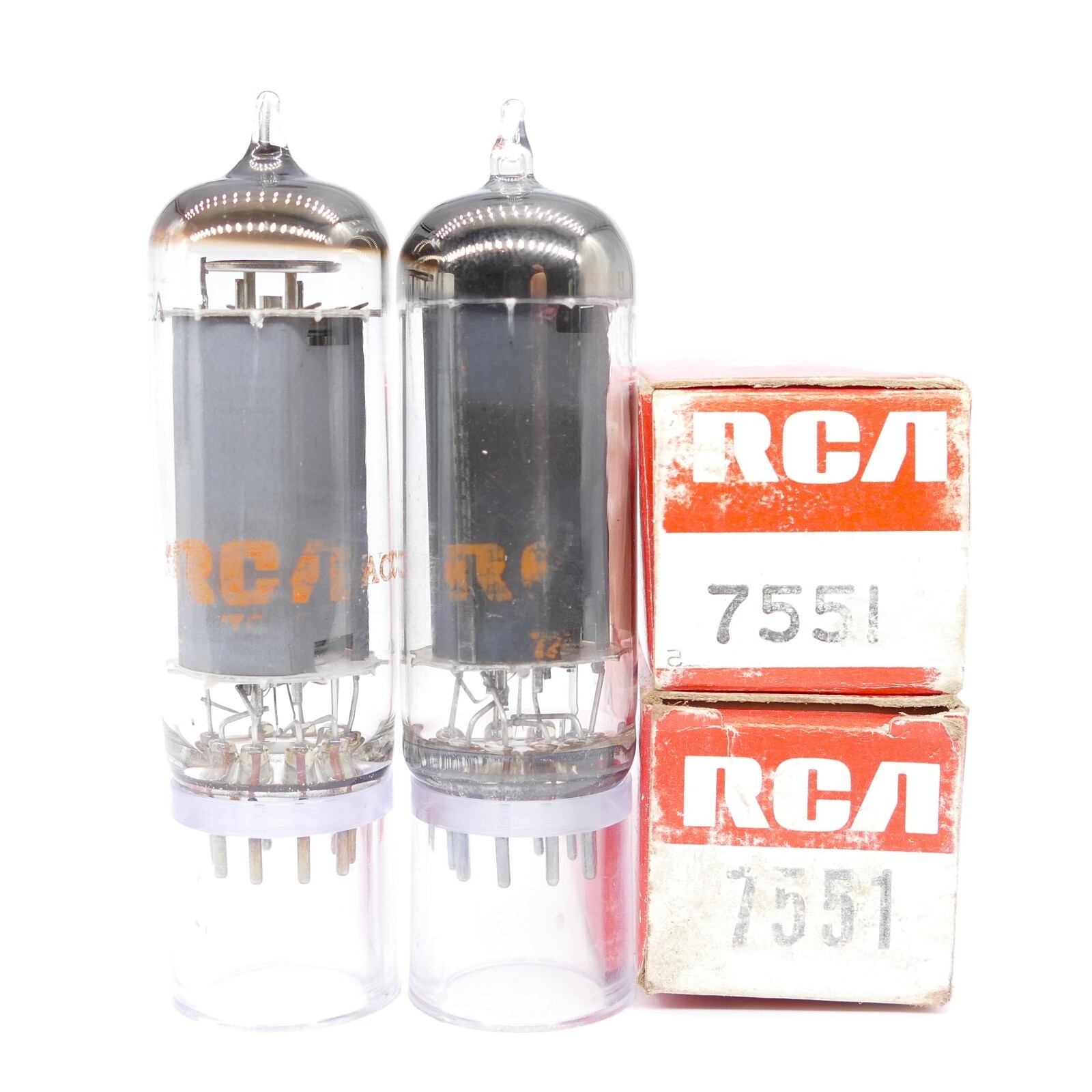 Two Excellent RCA 7551 Tubes NOS NIB SYLVANIA & RCA Mfg. TV-7 Results