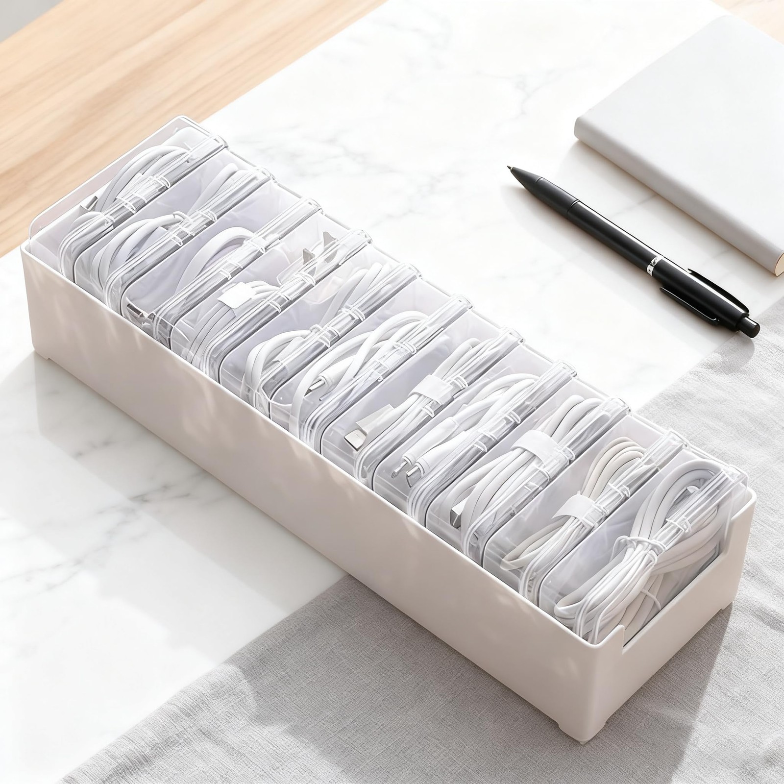 11 Box Cable Organizer Storage Box, Desktop Management 11 11 BOX 