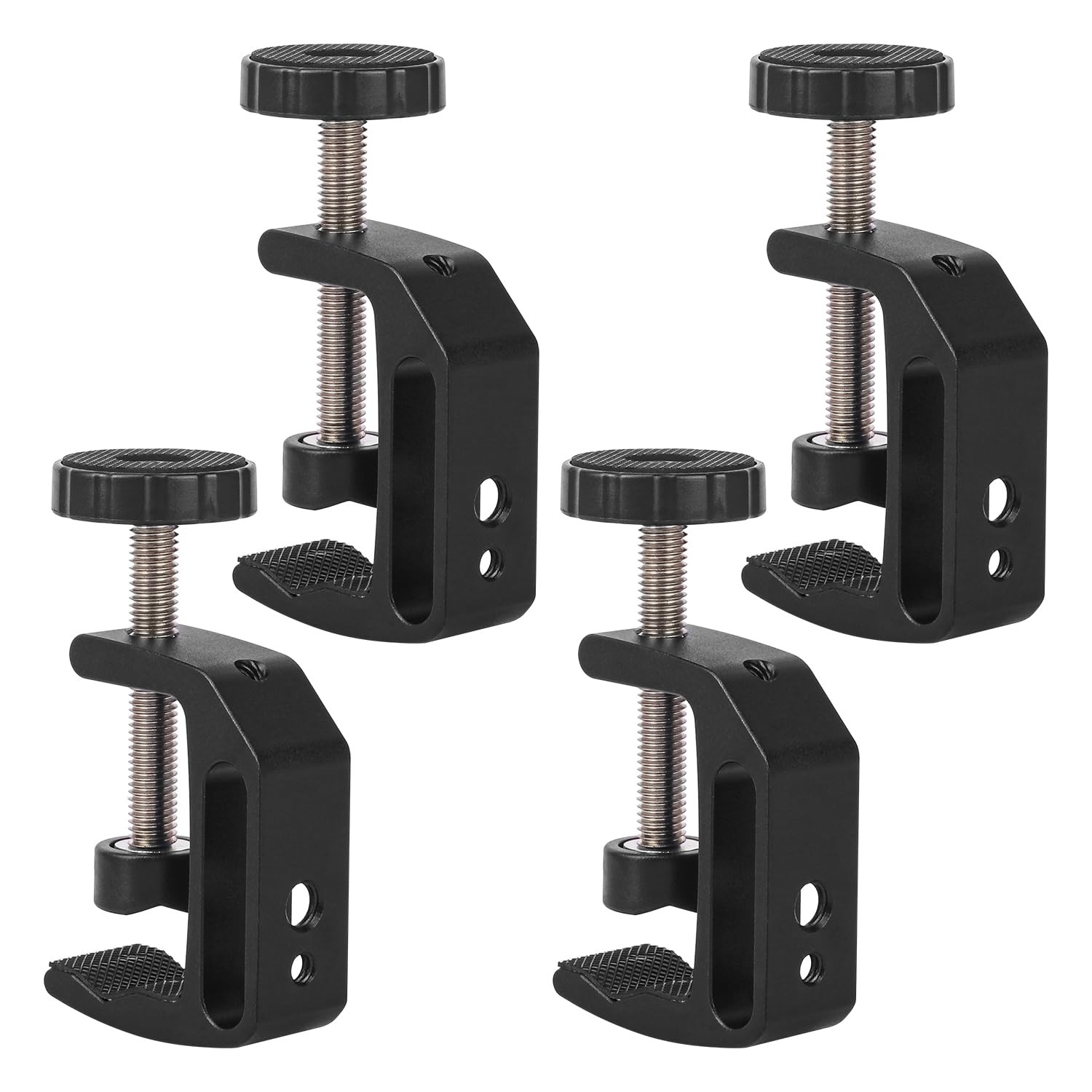 4 Pack Universal C-Clamp, Small C-Clamps with 1/4 and 3/8 Thread Hole, Adjust...