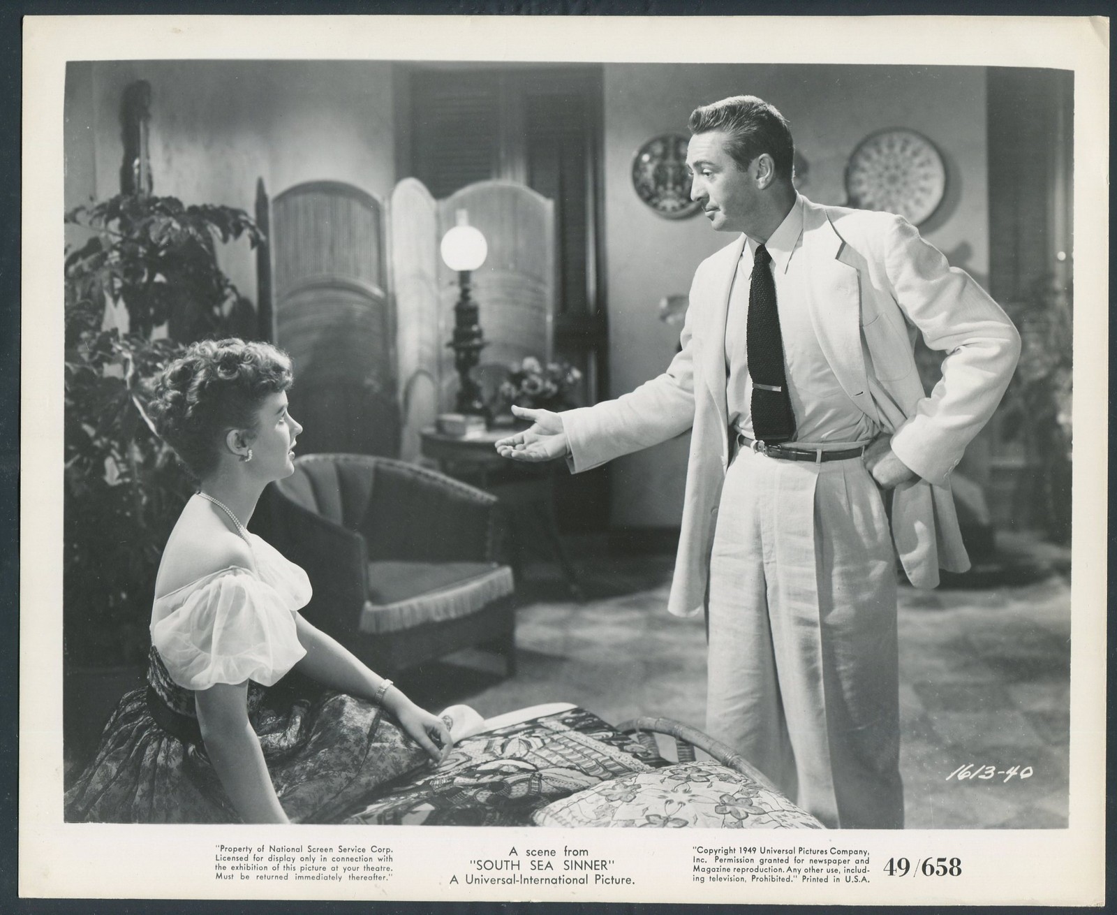 HELENA CARTER MACDONALD CAREY in South Sea Sinner '49 HAND