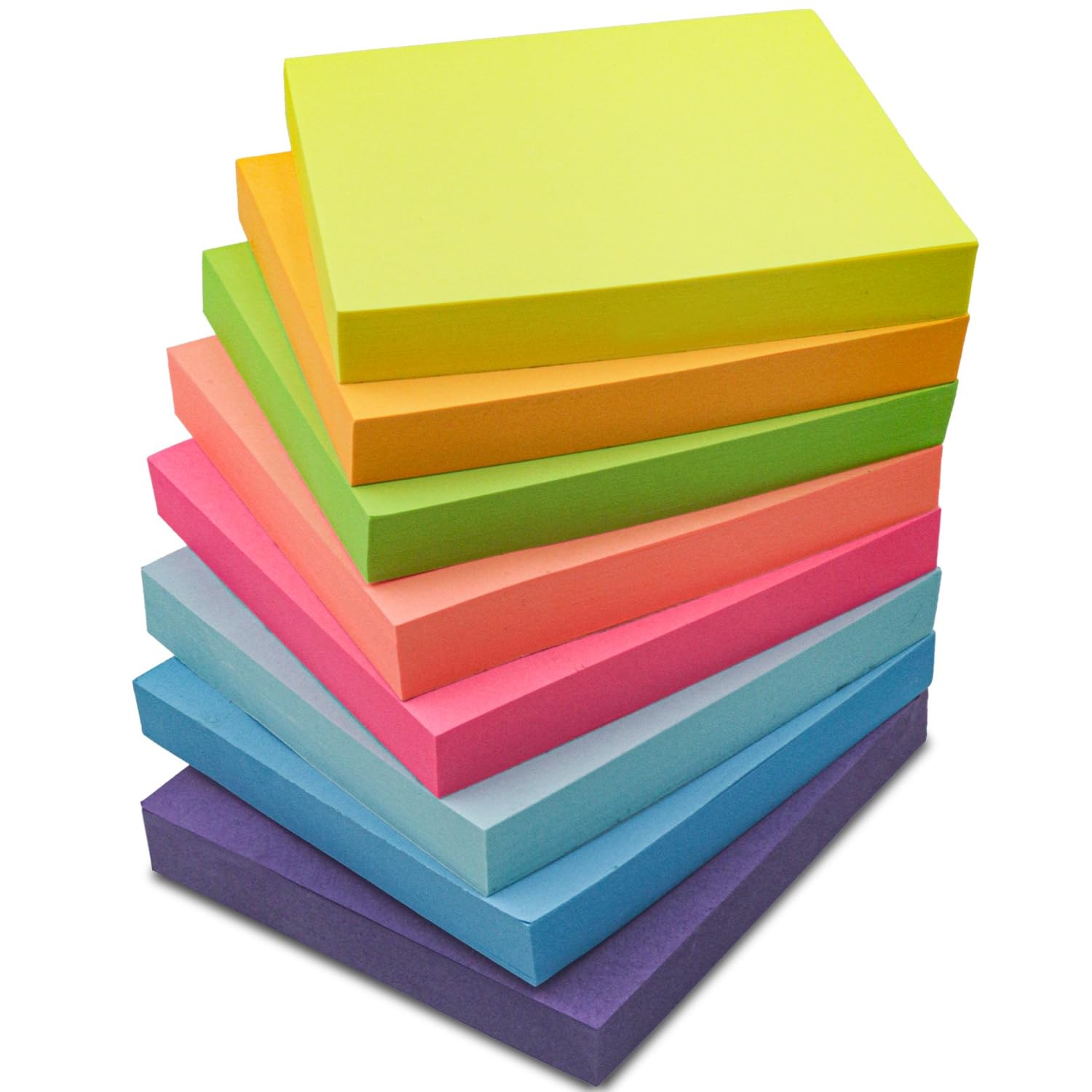 Sticky Notes 3x3, 8 Pack Pads 100 Sheet/Pad, 8 Pack, Assorted Colors 