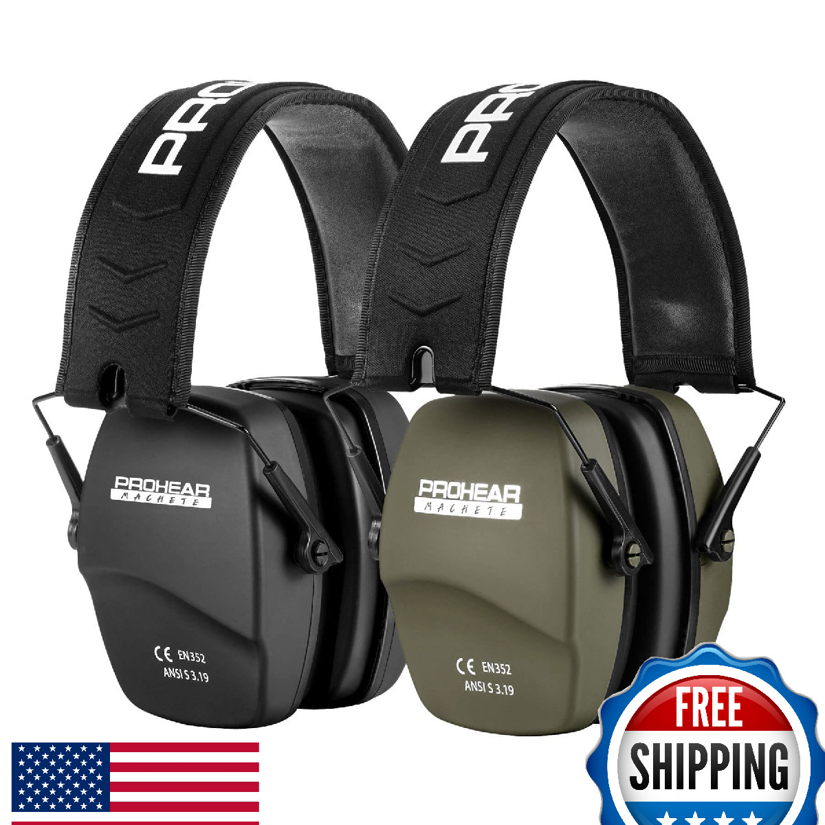 PROHEAR 016 Shooting Ear Protection Earmuffs 2-Pack, NRR 26dB Gun Range Hunting