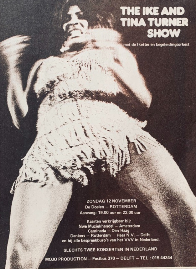 IKE AND TINA TURNER 1972 vintage DUTCH CONCERT ADVERT The Ikettes ROTTERDAM