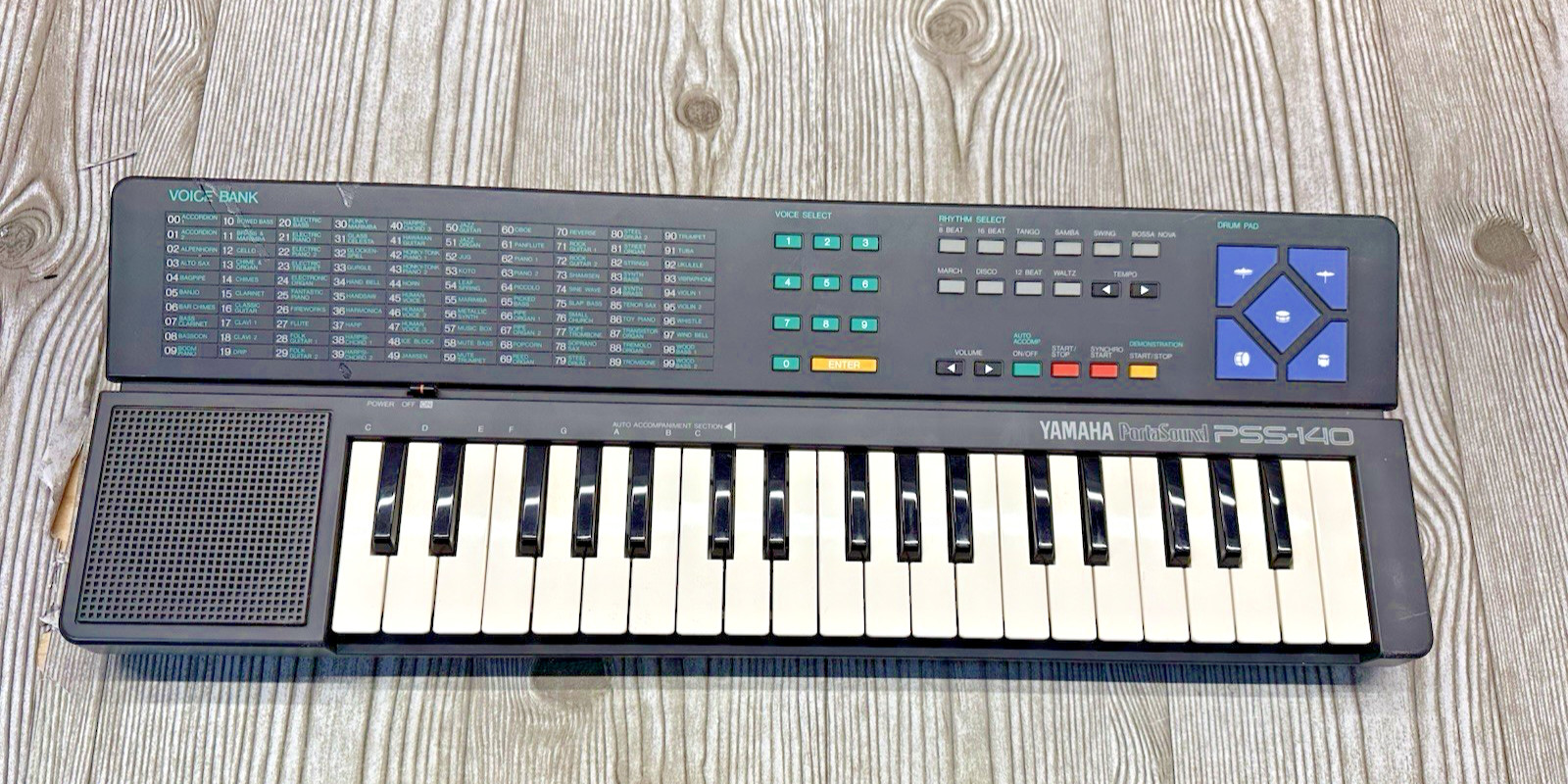 VTG Yamaha PortaSound PSS-140 Electronic Keyboard - PARTS ONLY - + Battery Cover