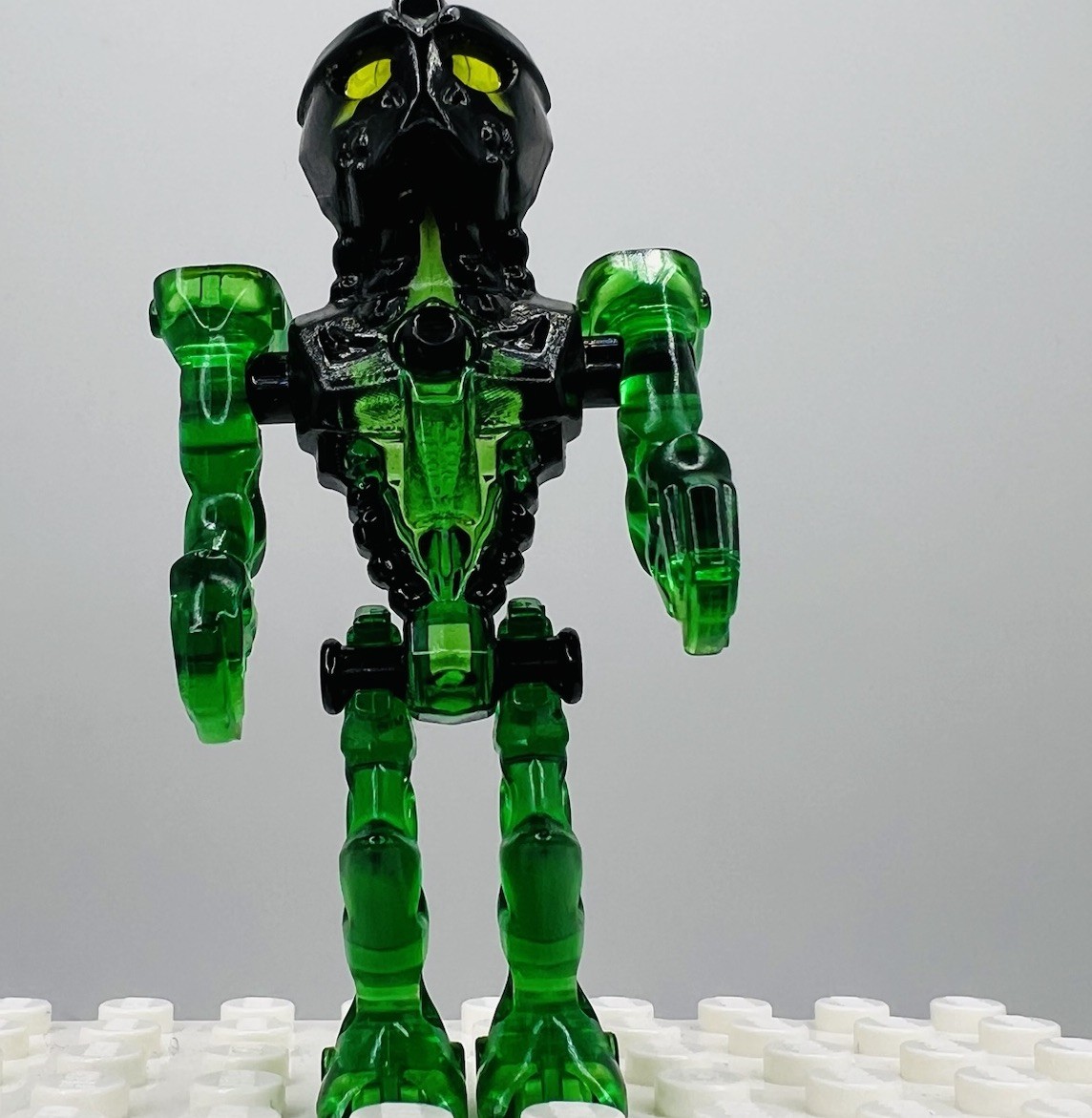 LEGO Hero Factory Villain Trans Neon Green Robot Figure Bionicle Style