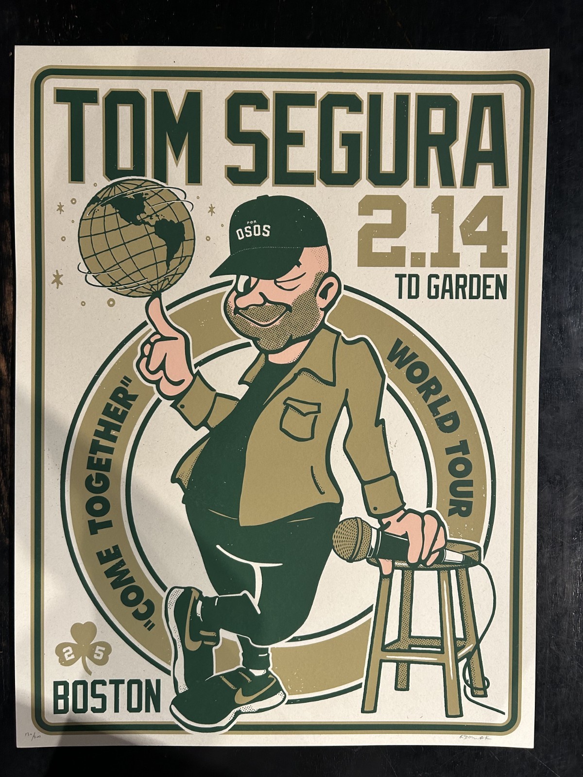 TOM SEGURA Come Together Tour Poster 18x24 2025 TD Garden Boston #129/200
