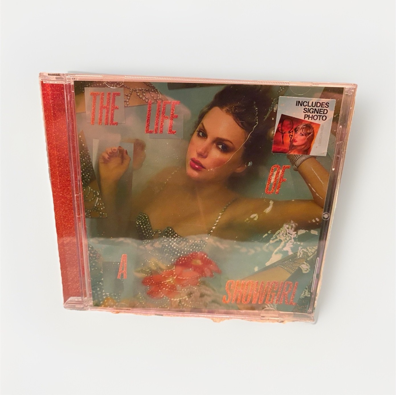 Taylor Swift-The Life of a Showgirl-Signed CD-photo #1 w/ opened heart