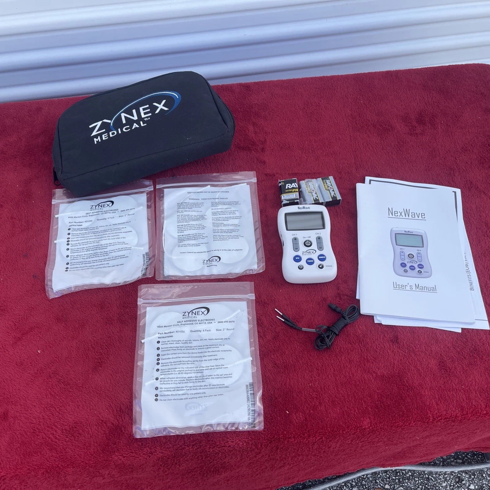 Zynex Medical NexWave TENS Unit 3-in-1 with Case & Accessories