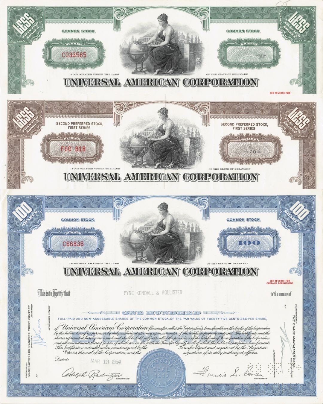 3 x Universal American Corporation, USA, Insurance Group