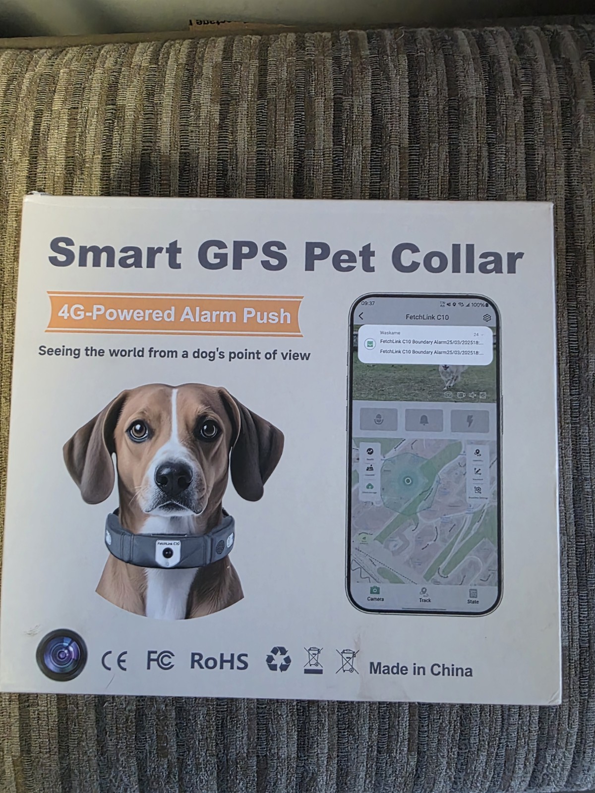 Smart Pet Collar FetchLink C10  4G – powered alarm push Used