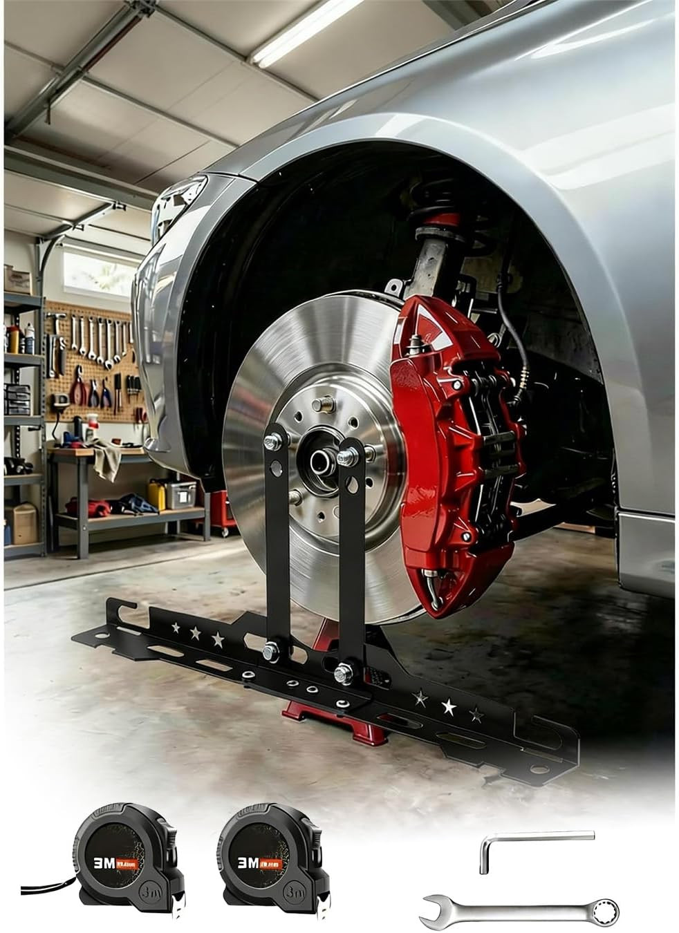 Upgraded Wheel Alignment Tool with 2 Measuring Tapes, Car Alignment Tool Kit, Au