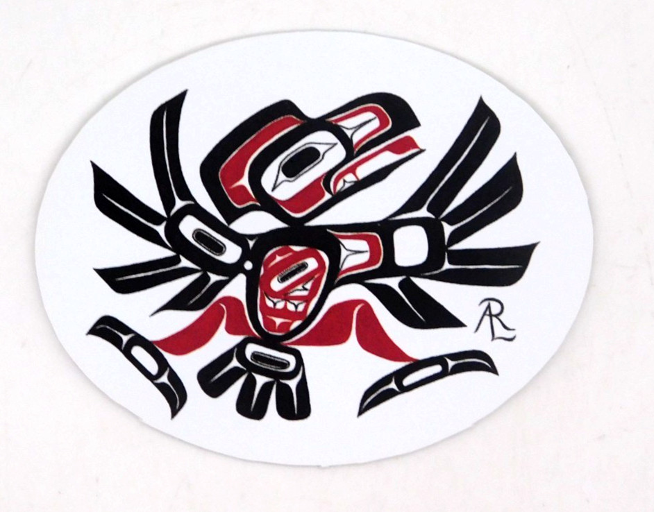 Decal Sticker Alaskan Native American Symbol Eagle Pacific Northwest 3 x 2.5 In