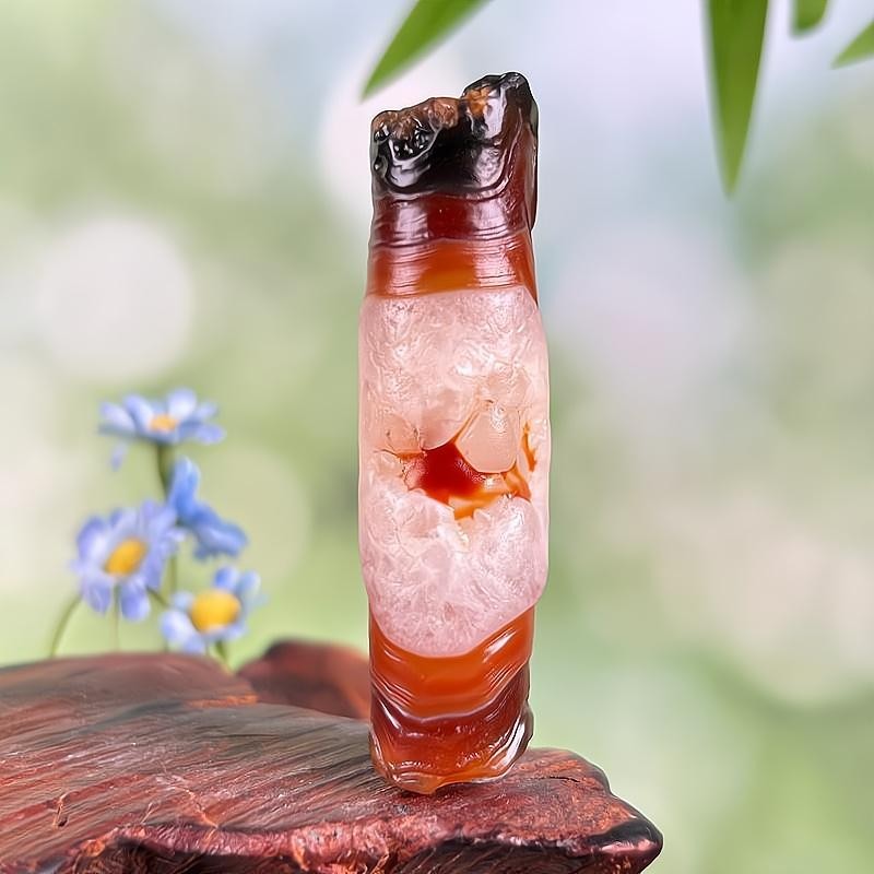 China Inner Mongolia Weathered Agate Long Pipe Natural Viewing Designer