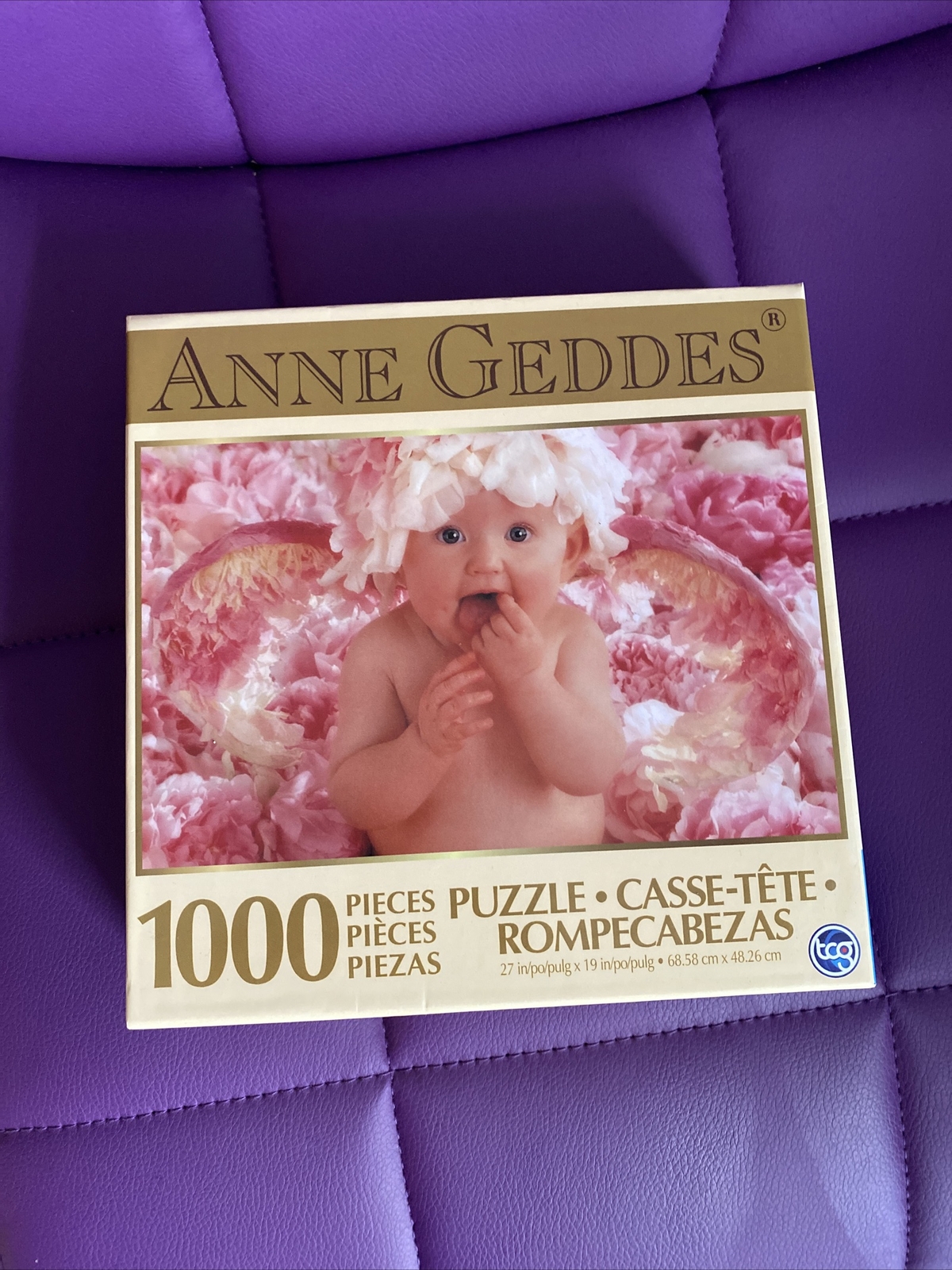 Anne Geddes Pink  Baby Girl Angel Flowers 1000 Piece Puzzle