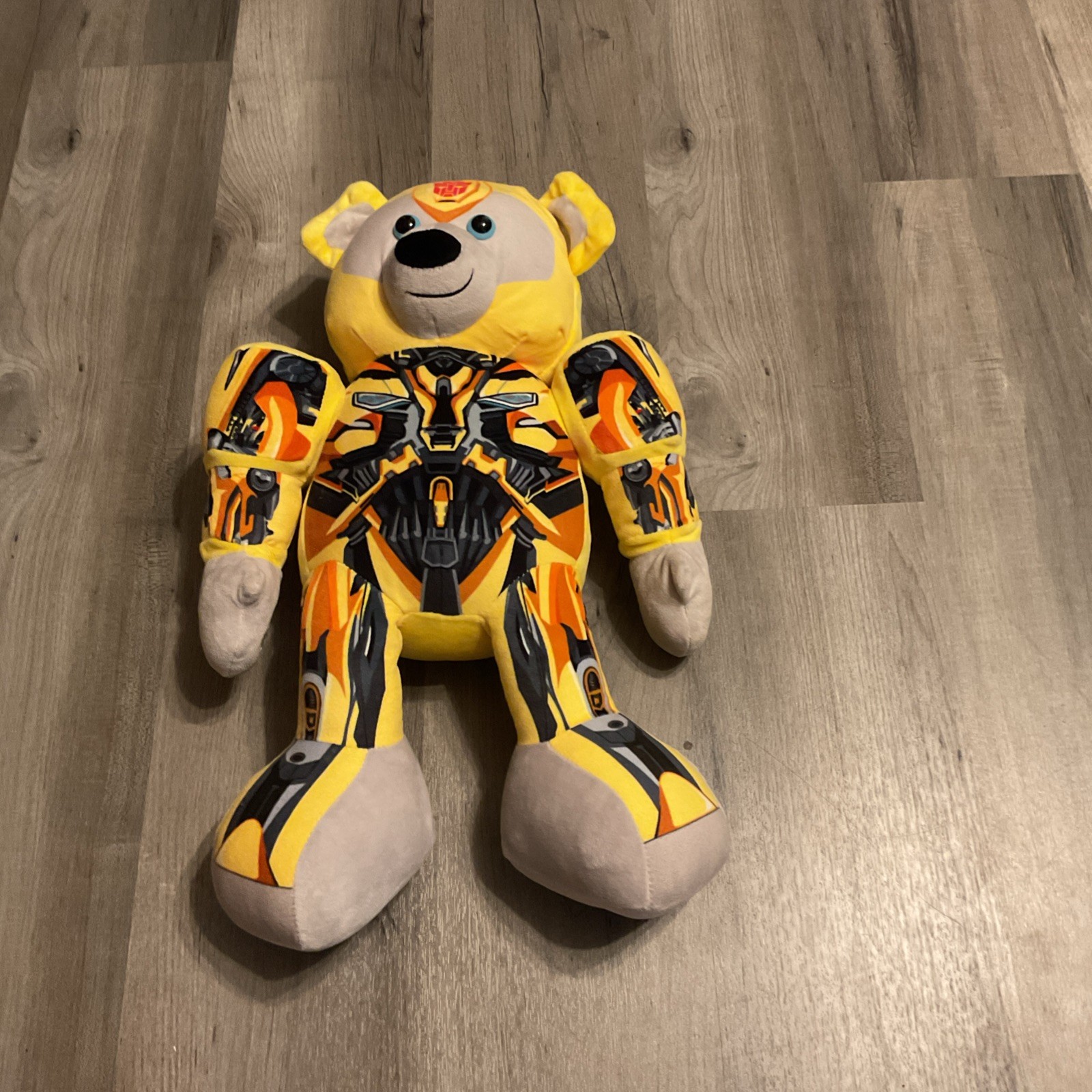 Build A Bear Transformer Bumblebee Plush Face Change Autobot plus sound ! 