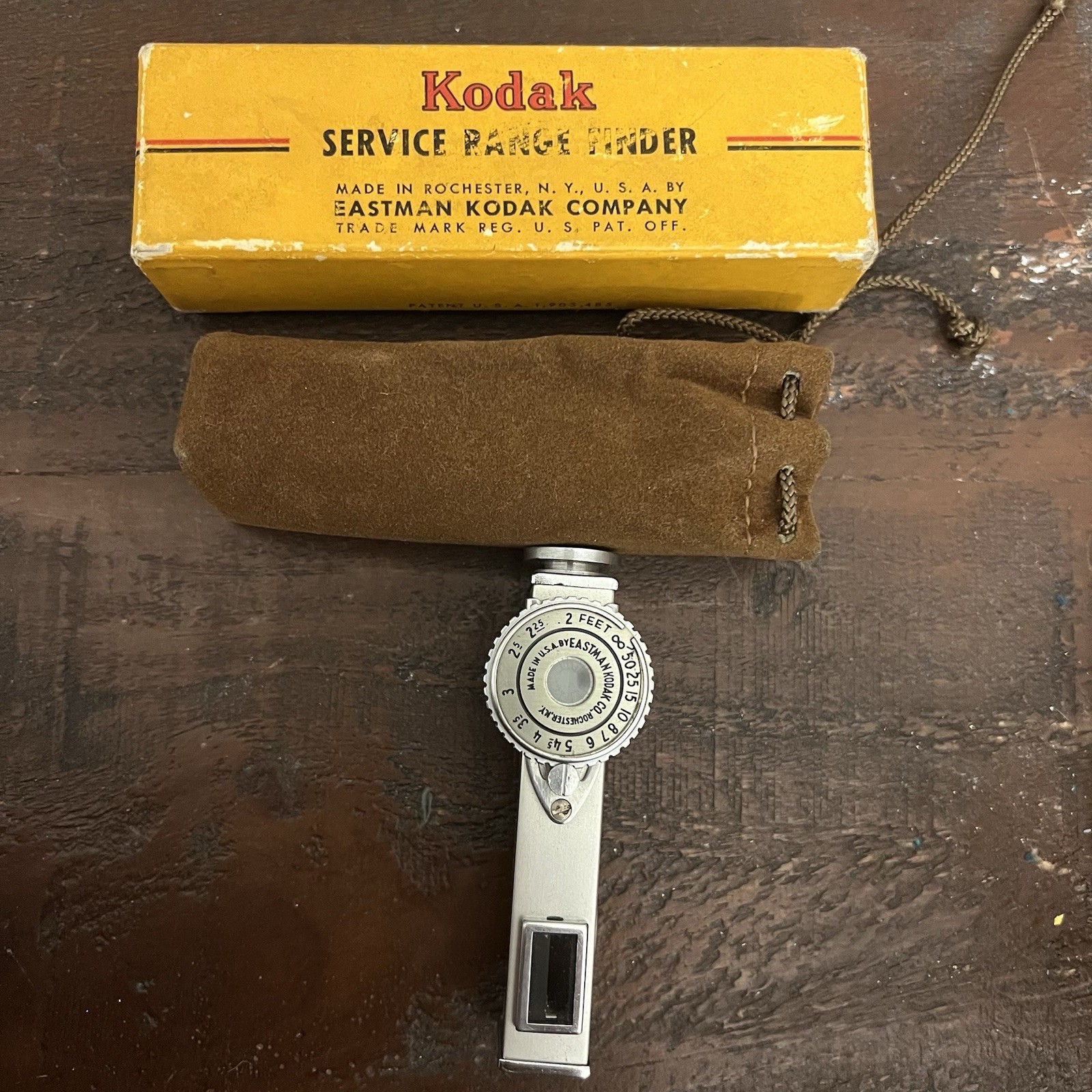 Vintage Kodak Service Range Finder w Box & Suede Case Eastman Rochester NY