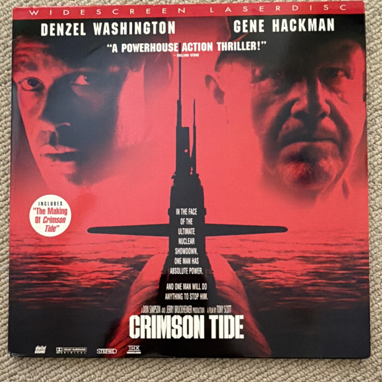 Crimson Tide LaserDisc Widescreen Denzel Washington Gene Hackman Thriller 1995 …
