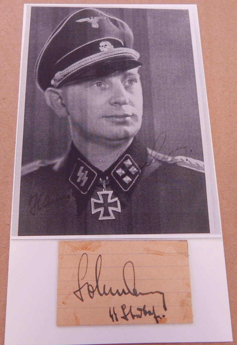 Vintage Signed Auto Photo WWII German Hans Heinrich Lohmann SS Major