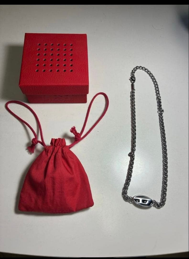 Diesel Men Discontinued Super Rare Chain Necklace With Box Pouch Almost unused