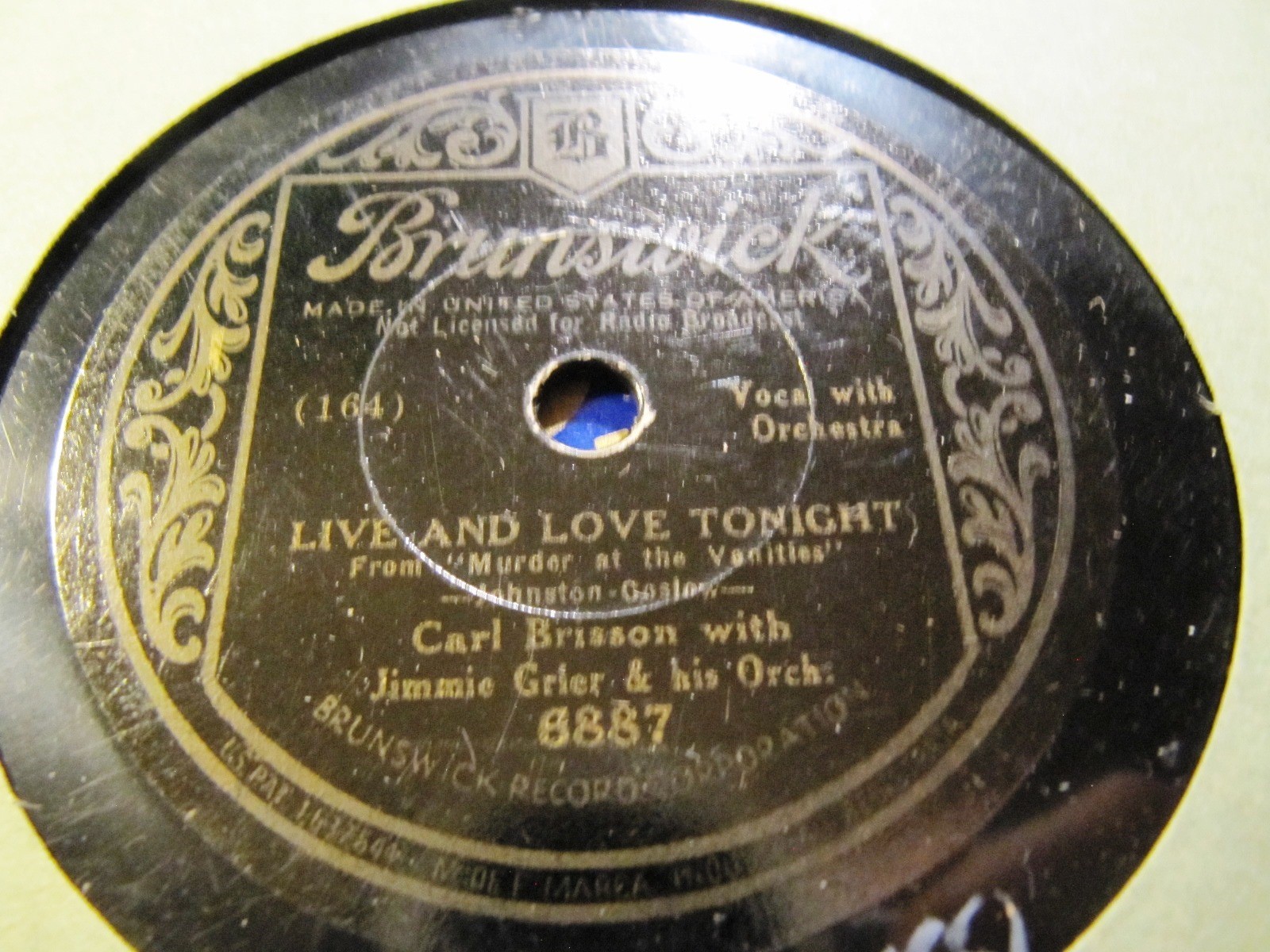 Orig Cast CARL BRISSON Movie MURDER AT THE VANITIES Jimmie Grier Cocktails for 2