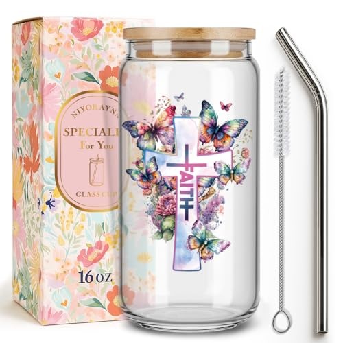 Purple Butterfly Christian Gifts for Women,Sister,Daughter,Mom,Faith Does Not 