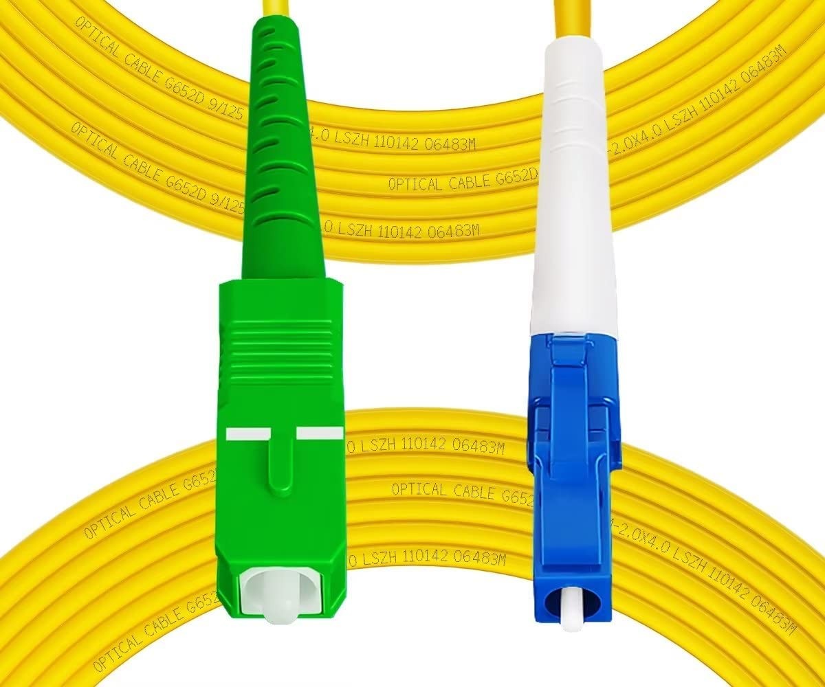 Fibergaga 1M (3ft) OS2 LC/UPC to SC/APC Single Mode Simplex Fiber Patch Cable