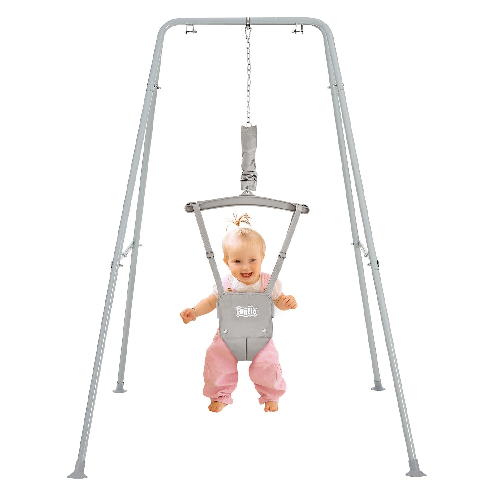 Baby Jumper with Stand Adjustable Chain Indoor Outdoor FUNLIO 6-24 Months Infant