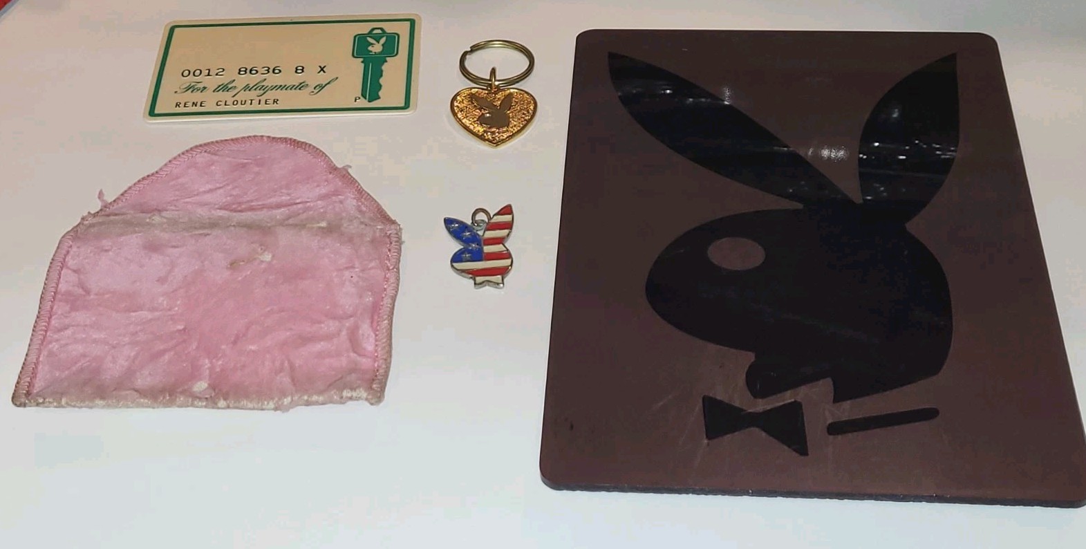 1960s Boston Playboy Key Club Super Lot ID Card, Case, Key Ring, Charm & Plaque
