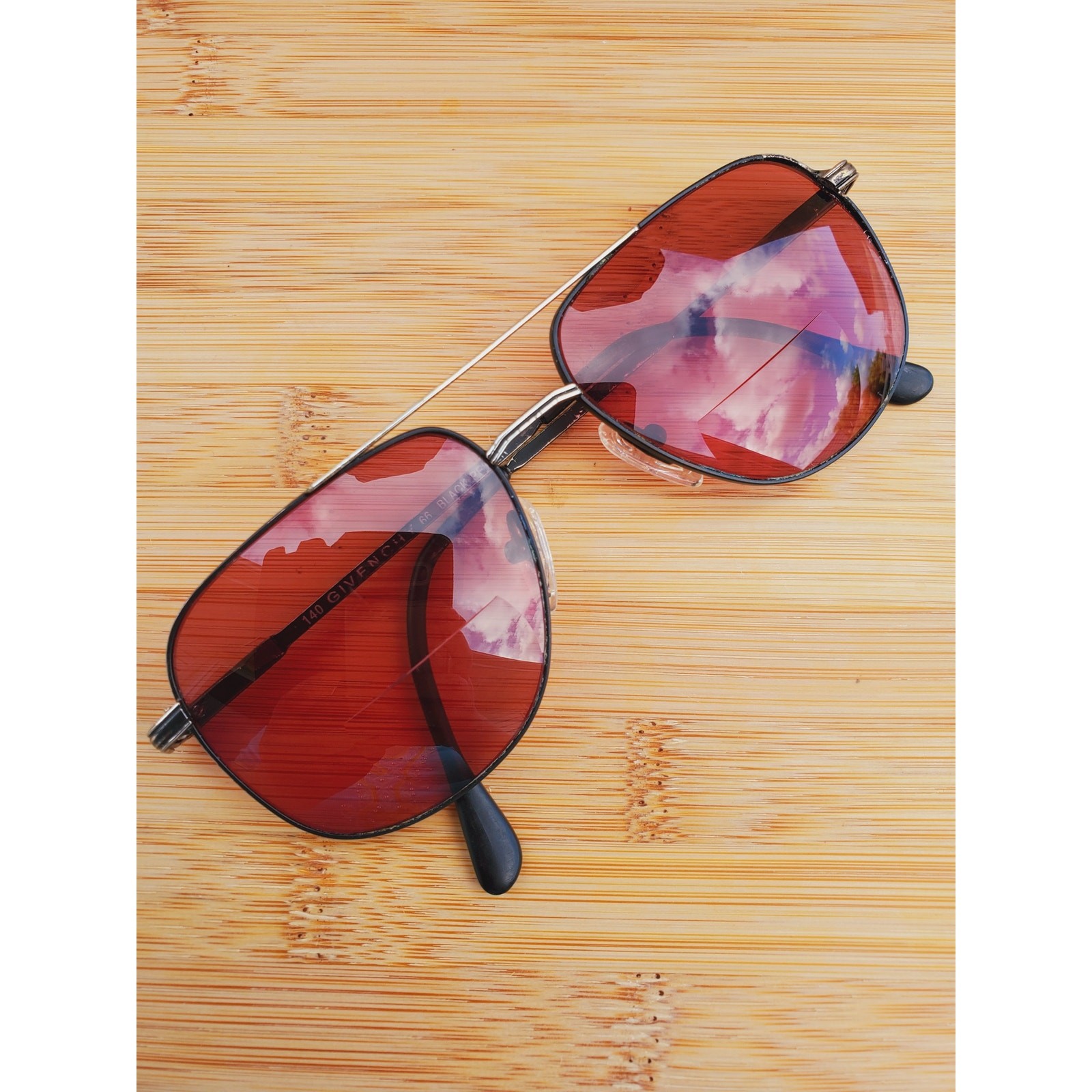 Givenchy Aviator Eyeglasses Black Pewter Square Metal Frame 140 55 16