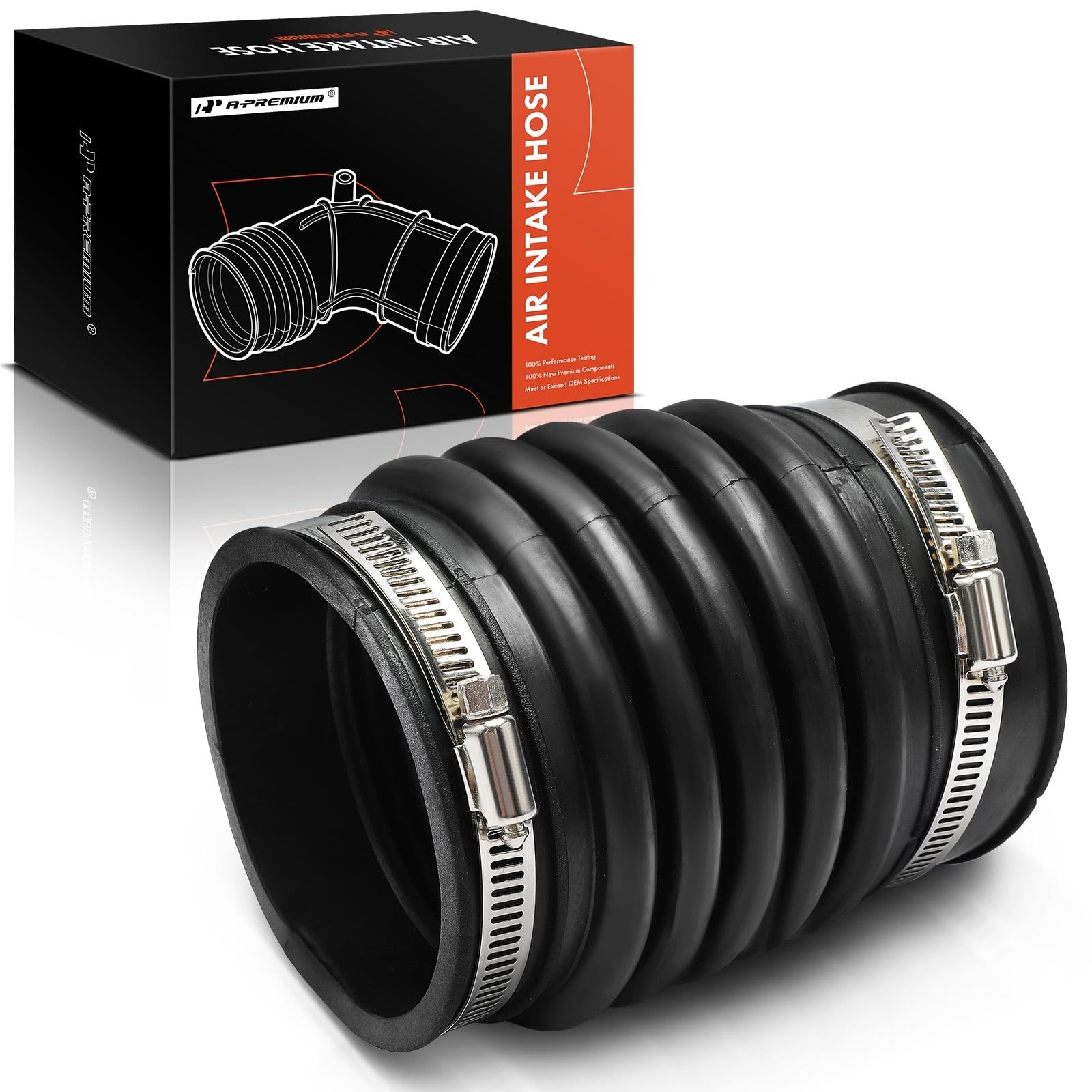A-Premium Engine Air Intake Hose Tube [fits DOHC, 8Cyl 23.6 inches, Black 
